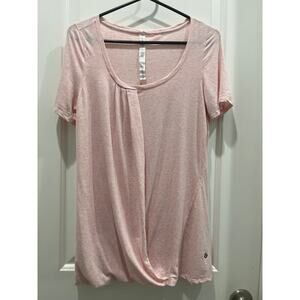 Lululemon Lyocell Short Sleeve Light Pink Draped Front T-Shirt Sz 4
